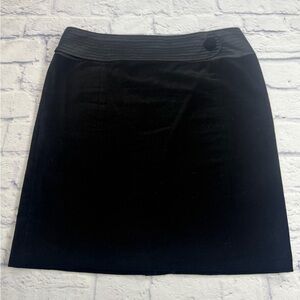 Behnaz Sarafpour Black Mini Skirt with Textured Waistband. Size 9.